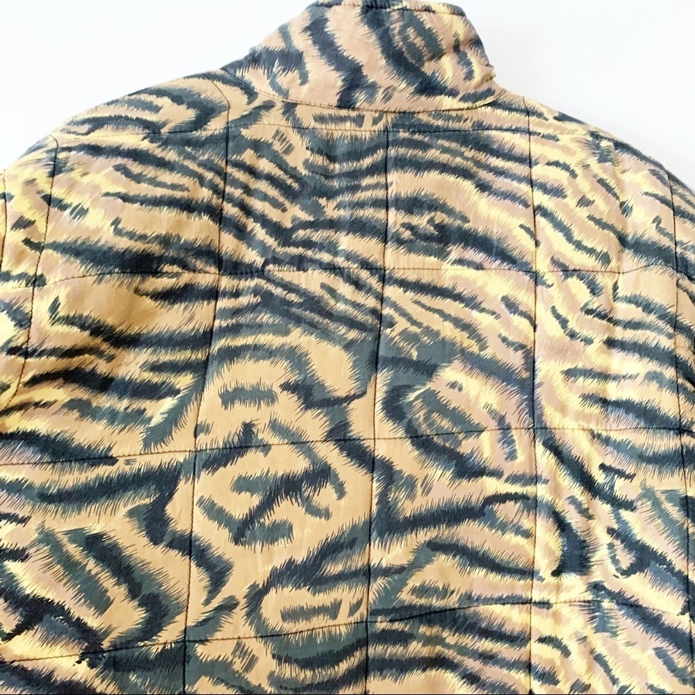 Clio Vintage 90s Animal Print Silk Jacket XL - Picture 10 of 11